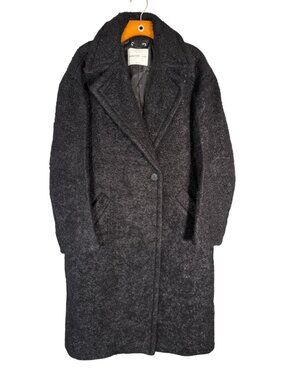 Aritzia Babaton Leibovitz Coat Black Mohair Wool Blend Oversized  S